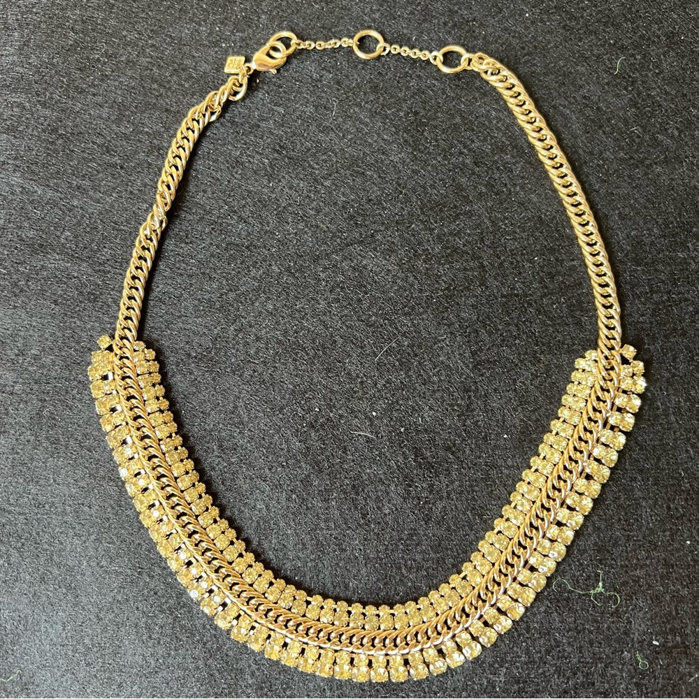 BR 🌟 Gold Necklace with Yellow Crystal Accents